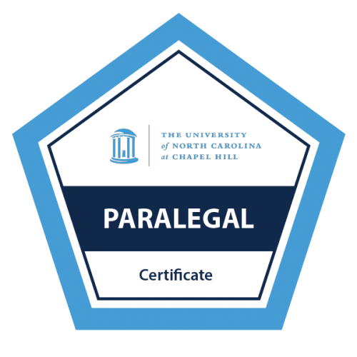 Example of UNC-Chapel Hill digital badge for Paralegal Certificate